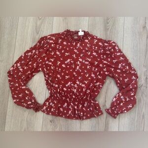 SELF💙E Floral Red Women's Top